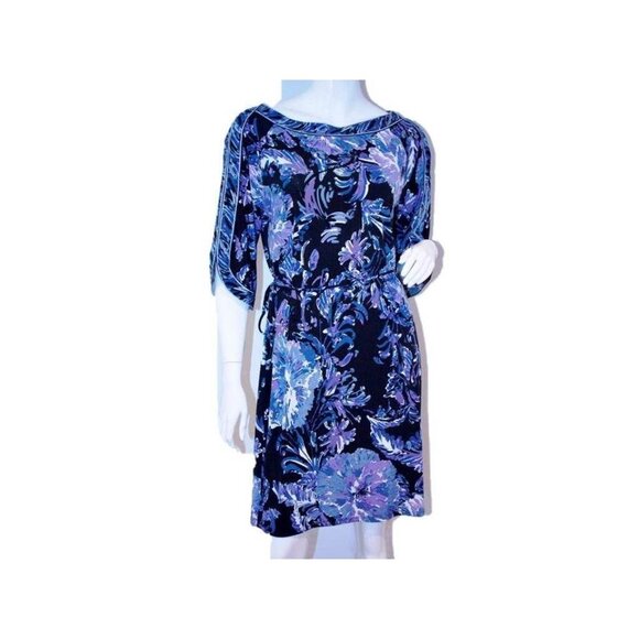 denim dresses knee length Ashe Short-Sleeve Denim Dress